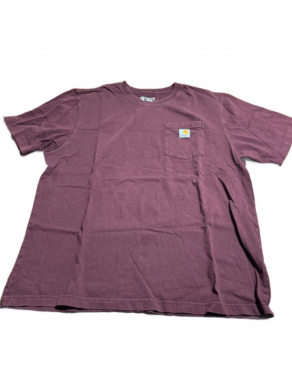 Carhartt Mens Loose Fit T Shirt L Burgundy NWOT Hiking Utility Workwear K87-M